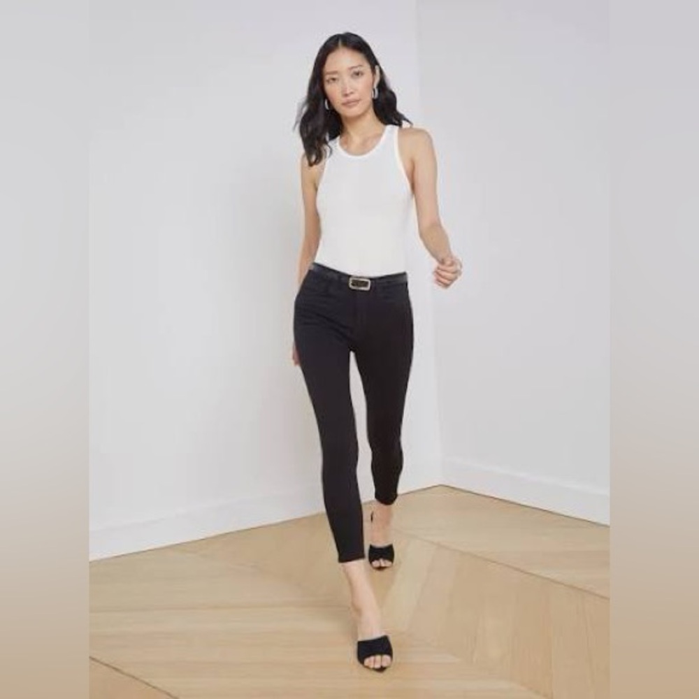 L'AGENCE Margot High Rise Skinny Jeans Noir Size 27